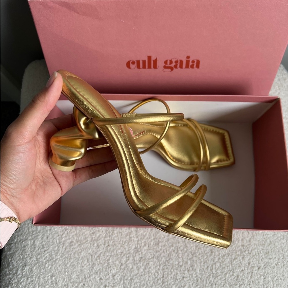 Cult Gaia Gold Sandals size 37M - Picture 6 of 9